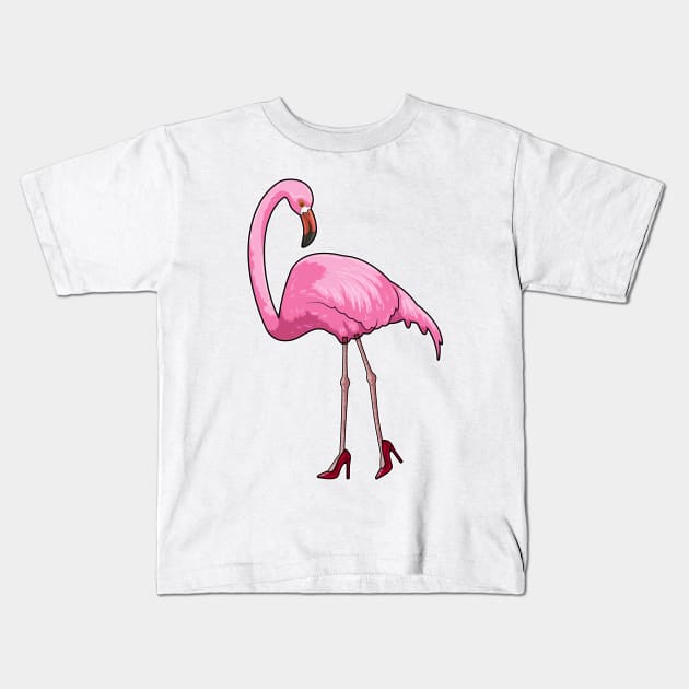 Flamingo with High heels Kids T-Shirt by Markus Schnabel